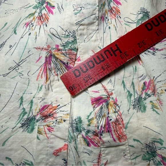 J Crew Shirt Mens XL Fishing Lure Short Sleeve Button Up Linen Cotton Blend - Picture 6 of 7